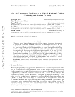 On the Theoretical Equivalence of Several Trade-Off Curves Assessing
  Statistical Proximity