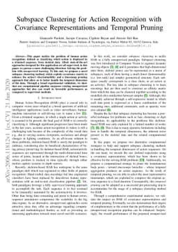 Subspace Clustering for Action Recognition with Covariance
  Representations and Temporal Pruning