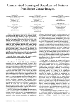 Unsupervised Learning of Deep-Learned Features from Breast Cancer Images