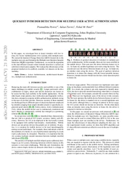 Quickest Intruder Detection for Multiple User Active Authentication