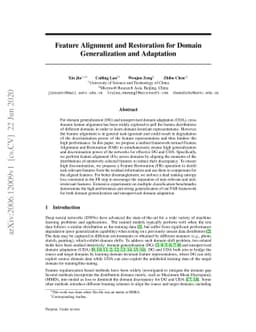 Feature Alignment and Restoration for Domain Generalization and
  Adaptation