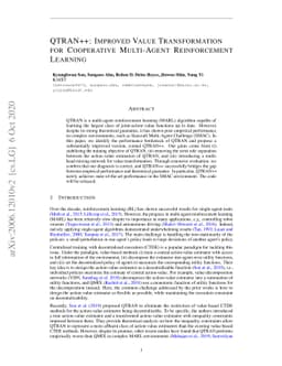 QTRAN++: Improved Value Transformation for Cooperative Multi-Agent
  Reinforcement Learning