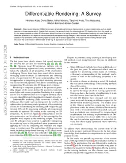 Differentiable Rendering: A Survey