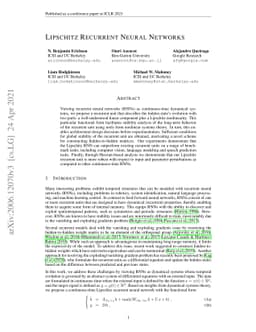Lipschitz Recurrent Neural Networks