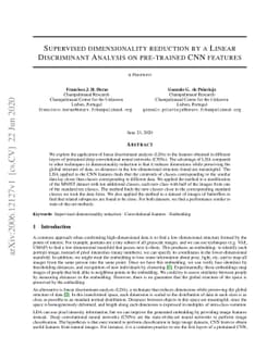 Supervised dimensionality reduction by a Linear Discriminant Analysis on
  pre-trained CNN features