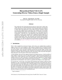 Hierarchical Patch VAE-GAN: Generating Diverse Videos from a Single
  Sample