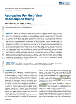 Approaches For Multi-View Redescription Mining