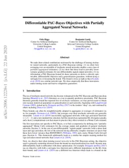 Differentiable PAC-Bayes Objectives with Partially Aggregated Neural
  Networks