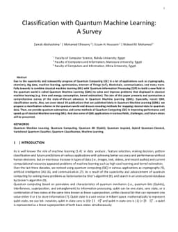 Classification with Quantum Machine Learning: A Survey