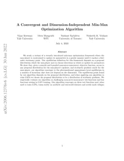 A Convergent and Dimension-Independent Min-Max Optimization Algorithm