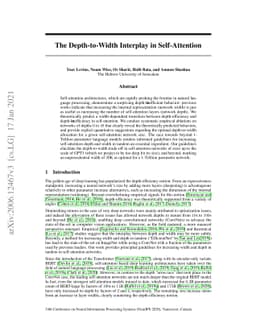 The Depth-to-Width Interplay in Self-Attention