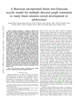 A Bayesian incorporated linear non-Gaussian acyclic model for multiple
  directed graph estimation to study brain emotion circuit development in
  adolescence