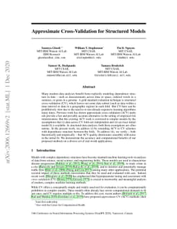 Approximate Cross-Validation for Structured Models