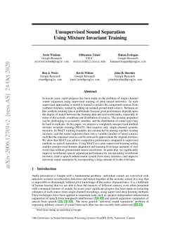 Unsupervised Sound Separation Using Mixture Invariant Training