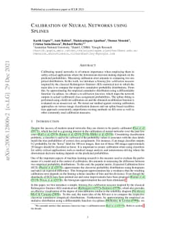 Calibration of Neural Networks using Splines