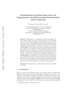 Scribble2Label: Scribble-Supervised Cell Segmentation via
  Self-Generating Pseudo-Labels with Consistency