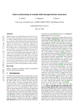 ELSIM: End-to-end learning of reusable skills through intrinsic
  motivation
