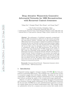 Deep Attentive Wasserstein Generative Adversarial Networks for MRI
  Reconstruction with Recurrent Context-Awareness