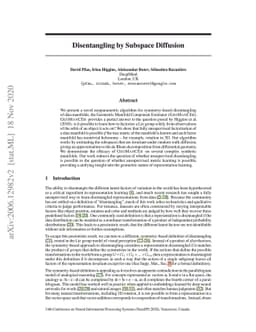 Disentangling by Subspace Diffusion