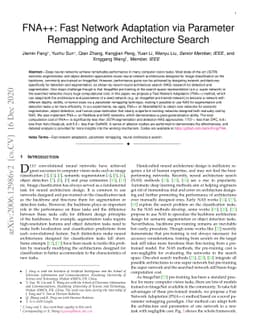 FNA++: Fast Network Adaptation via Parameter Remapping and Architecture
  Search