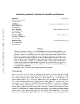 Optimizing Interactive Systems via Data-Driven Objectives