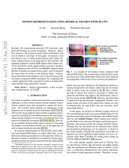 Motion Representation Using Residual Frames with 3D CNN