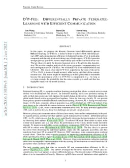 D2P-Fed: Differentially Private Federated Learning With Efficient
  Communication