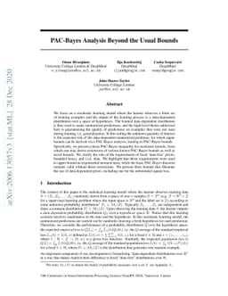 PAC-Bayes Analysis Beyond the Usual Bounds