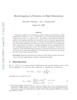 Bootstrapping $\ell_p$-Statistics in High Dimensions