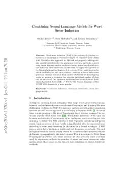 Combining Neural Language Models for WordSense Induction