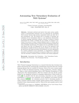 Automating Text Naturalness Evaluation of NLG Systems