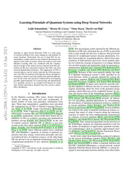 Learning Potentials of Quantum Systems using Deep Neural Networks