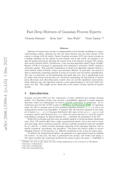 Fast Deep Mixtures of Gaussian Process Experts