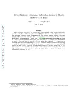 Robust Gaussian Covariance Estimation in Nearly-Matrix Multiplication
  Time