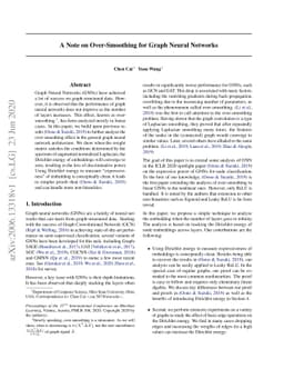 A Note on Over-Smoothing for Graph Neural Networks