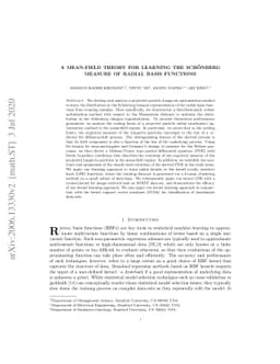 A Mean-Field Theory for Learning the Schönberg Measure of Radial
  Basis Functions