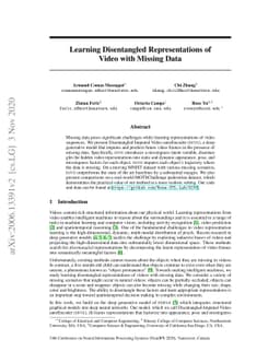 Learning Disentangled Representations of Video with Missing Data