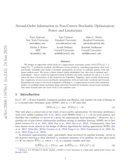 Second-Order Information in Non-Convex Stochastic Optimization: Power
  and Limitations