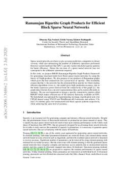 Ramanujan Bipartite Graph Products for Efficient Block Sparse Neural
  Networks