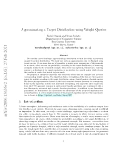 Approximating a Target Distribution using Weight Queries