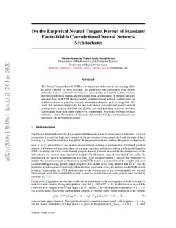 On the Empirical Neural Tangent Kernel of Standard Finite-Width
  Convolutional Neural Network Architectures