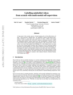 Labelling unlabelled videos from scratch with multi-modal
  self-supervision