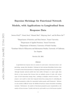 Bayesian Shrinkage for Functional Network Models, with Applications to
  Longitudinal Item Response Data