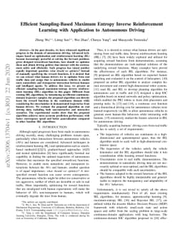 Efficient Sampling-Based Maximum Entropy Inverse Reinforcement Learning
  with Application to Autonomous Driving