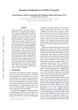 Document Classification for COVID-19 Literature