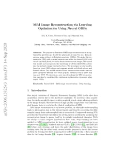 MRI Image Reconstruction via Learning Optimization Using Neural ODEs