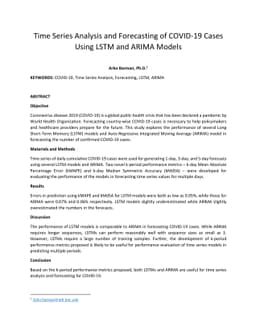 Time Series Analysis and Forecasting of COVID-19 Cases Using LSTM and
  ARIMA Models