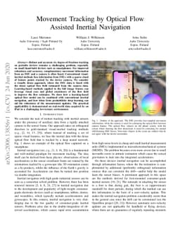 Movement Tracking by Optical Flow Assisted Inertial Navigation