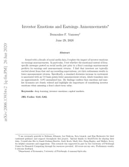 Investor Emotions and Earnings Announcements