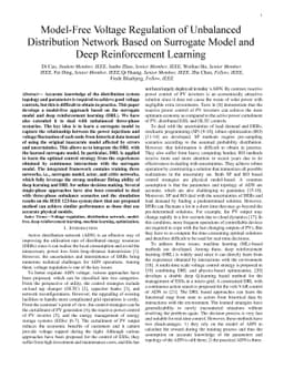 Model-Free Voltage Regulation of Unbalanced Distribution Network Based
  on Surrogate Model and Deep Reinforcement Learning